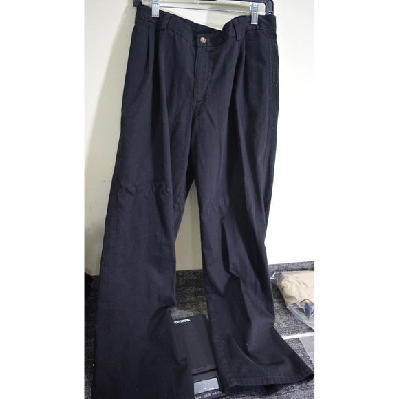 Chaps Ralph Lauren BOYS 20 Black Cotton HUSKY Chinos 34x30.5 Khakis Pants READ - Picture 1 of 9